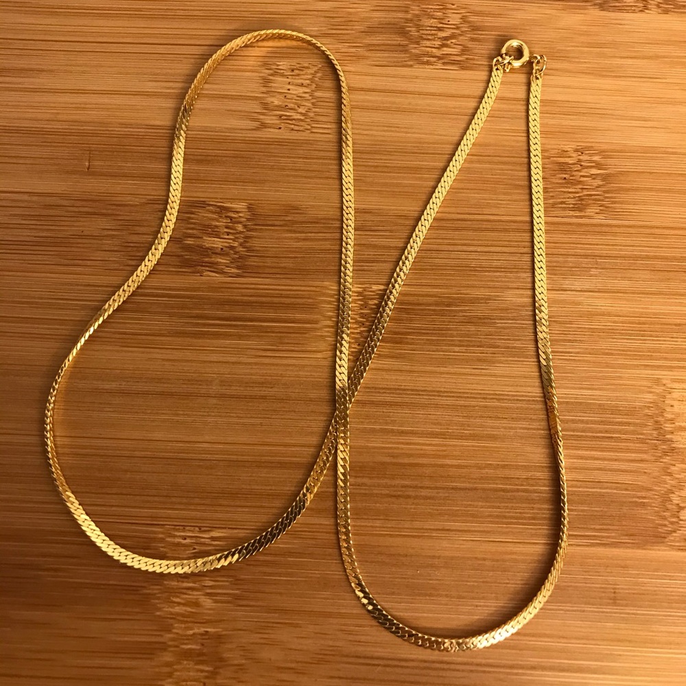 24” Gold Plated Snake Chain Necklace - Picture 4 of 4